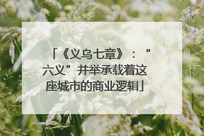 《义乌七章》：“六义”并举承载着这座城市的商业逻辑