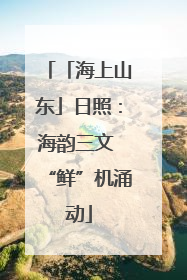 「海上山东」日照：海韵三文 “鲜”机涌动