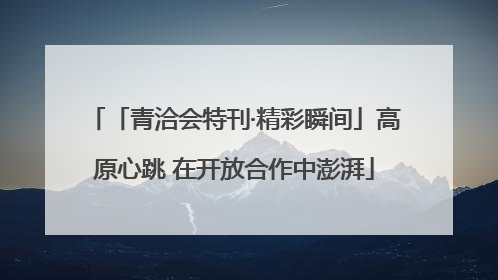 「青洽会特刊·精彩瞬间」高原心跳 在开放合作中澎湃
