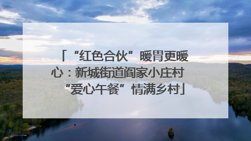 “红色合伙”暖胃更暖心：新城街道阎家小庄村“爱心午餐”情满乡村