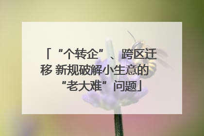 “个转企”、跨区迁移 新规破解小生意的“老大难”问题