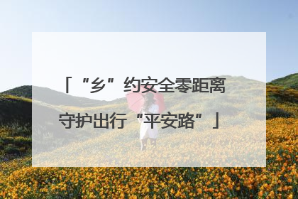 “乡”约安全零距离 守护出行“平安路”