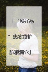 “场好品”惠农贷护航粮满仓
