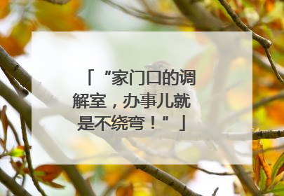 “家门口的调解室，办事儿就是不绕弯！”