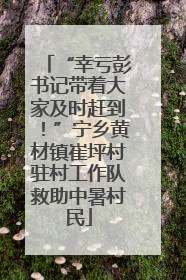 “幸亏彭书记带着大家及时赶到！”宁乡黄材镇崔坪村驻村工作队救助中暑村民