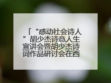 “感动社会诗人”胡少杰诗意人生宣讲会暨胡少杰诗词作品研讨会在西安举行