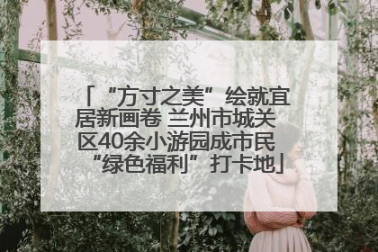 “方寸之美”绘就宜居新画卷 兰州市城关区40余小游园成市民“绿色福利”打卡地
