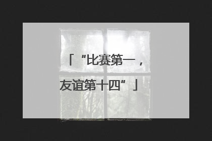 “比赛第一，友谊第十四”