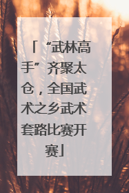 “武林高手”齐聚太仓，全国武术之乡武术套路比赛开赛