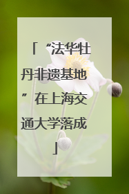 “法华牡丹非遗基地”在上海交通大学落成