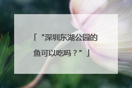 “深圳东湖公园的鱼可以吃吗？”