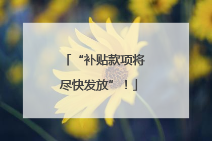 “补贴款项将尽快发放”！