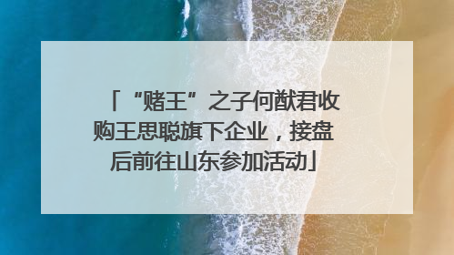 “赌王”之子何猷君收购王思聪旗下企业，接盘后前往山东参加活动
