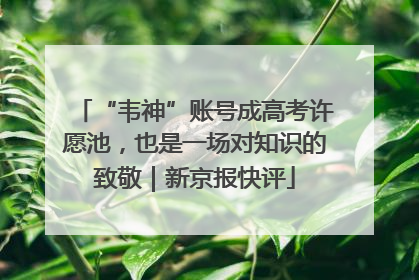 “韦神”账号成高考许愿池，也是一场对知识的致敬｜新京报快评