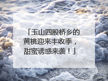 玉山四股桥乡的黄桃迎来丰收季，甜蜜诱惑来袭！