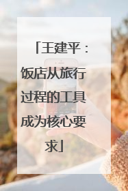 王建平：饭店从旅行过程的工具成为核心要求