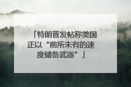 特朗普发帖称美国正以“前所未有的速度储备武器”
