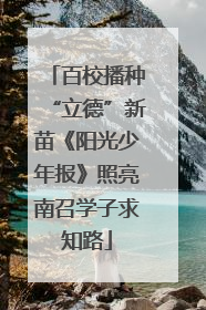 百校播种“立德”新苗《阳光少年报》照亮南召学子求知路