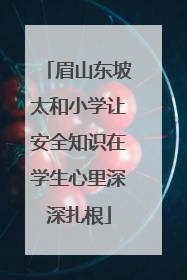眉山东坡太和小学让安全知识在学生心里深深扎根