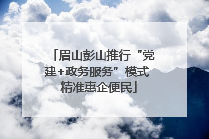 眉山彭山推行“党建+政务服务”模式 精准惠企便民