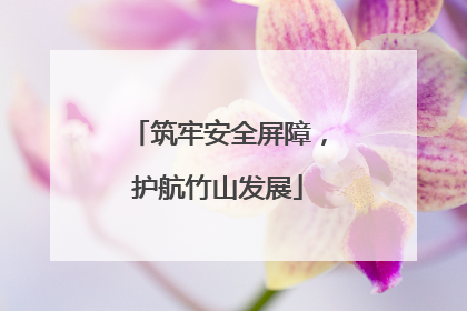 筑牢安全屏障，护航竹山发展