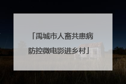 禹城市人畜共患病防控微电影进乡村
