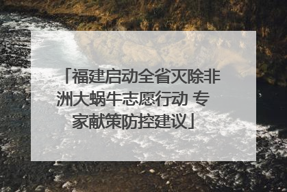 福建启动全省灭除非洲大蜗牛志愿行动 专家献策防控建议