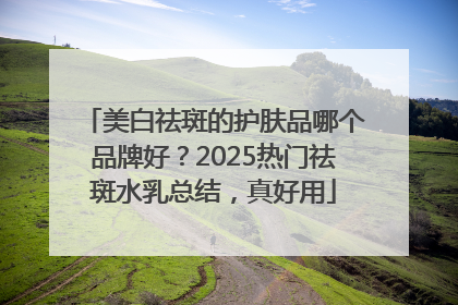 美白祛斑的护肤品哪个品牌好？2025热门祛斑水乳总结，真好用