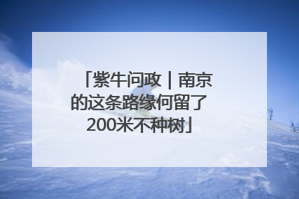 紫牛问政｜南京的这条路缘何留了200米不种树