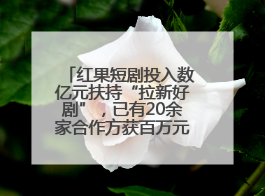 红果短剧投入数亿元扶持“拉新好剧”，已有20余家合作方获百万元额外激励