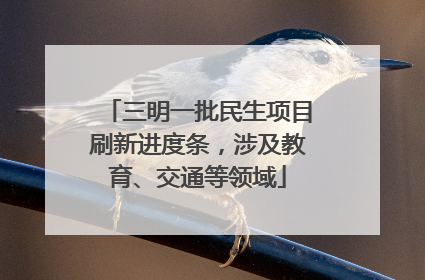 三明一批民生项目刷新进度条，涉及教育、交通等领域