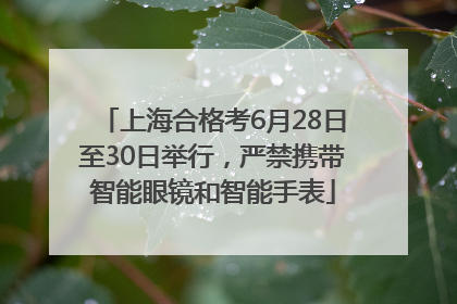 上海合格考6月28日至30日举行，严禁携带智能眼镜和智能手表