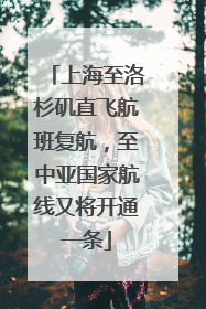 上海至洛杉矶直飞航班复航，至中亚国家航线又将开通一条