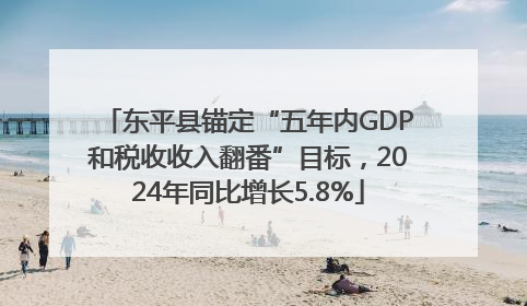 东平县锚定“五年内GDP和税收收入翻番”目标，2024年同比增长5.8%