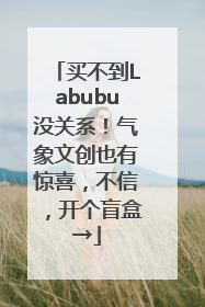 买不到Labubu没关系！气象文创也有惊喜，不信，开个盲盒→