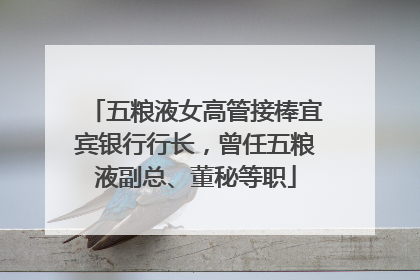 五粮液女高管接棒宜宾银行行长，曾任五粮液副总、董秘等职