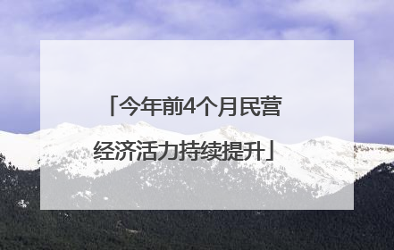 今年前4个月民营经济活力持续提升