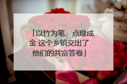 以竹为笔、点绿成金 这个乡镇交出了他们的共富答卷