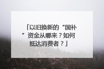 以旧换新的“国补”资金从哪来？如何抵达消费者？