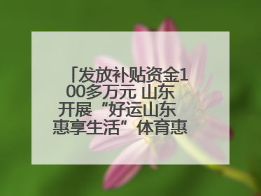 发放补贴资金100多万元 山东开展“好运山东 惠享生活”体育惠民补贴活动