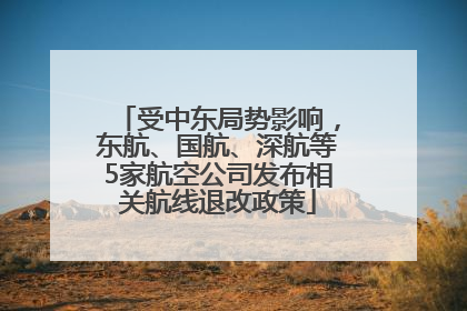 受中东局势影响，东航、国航、深航等5家航空公司发布相关航线退改政策