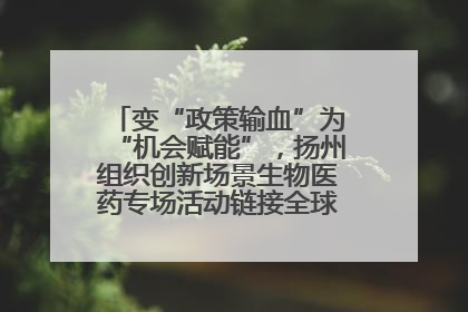 变“政策输血”为“机会赋能”，扬州组织创新场景生物医药专场活动链接全球“隐形冠军”