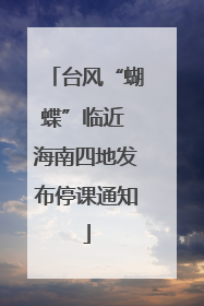 台风“蝴蝶”临近 海南四地发布停课通知