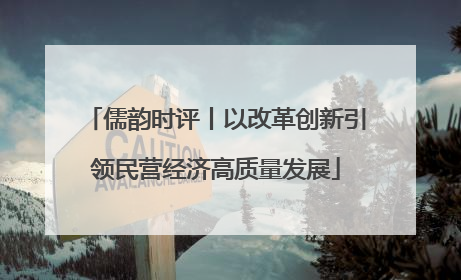 儒韵时评丨以改革创新引领民营经济高质量发展