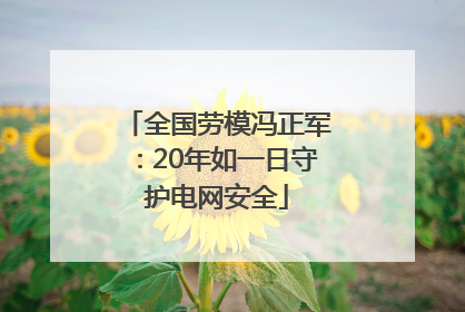 全国劳模冯正军：20年如一日守护电网安全