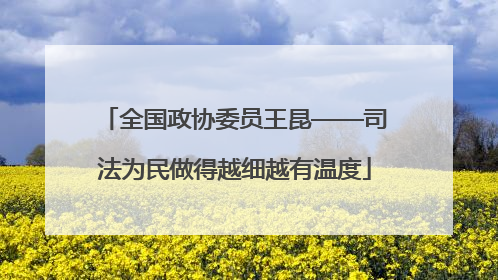 全国政协委员王昆——司法为民做得越细越有温度
