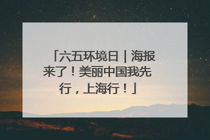 六五环境日｜海报来了！美丽中国我先行，上海行！