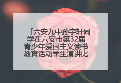 六安九中孙宇轩同学在六安市第32届青少年爱国主义读书教育活动学生演讲比赛中荣获一等奖