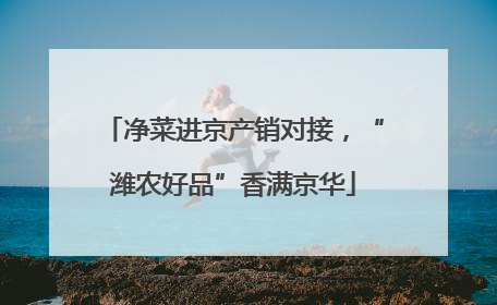 净菜进京产销对接，“潍农好品”香满京华