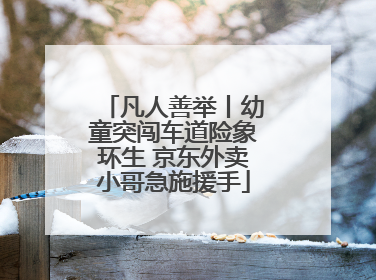 凡人善举丨幼童突闯车道险象环生 京东外卖小哥急施援手